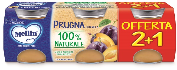 MELLIN OMOGENEIZZATO PRUGNA 3 PEZZI DA 100 G - Farmacia Murachelli Di Putelli dr. Giovanni