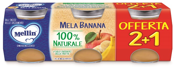 MELLIN OMOGENEIZZATO MELA BANANA 3 PEZZI DA 100 G - Farmacia Murachelli Di Putelli dr. Giovanni