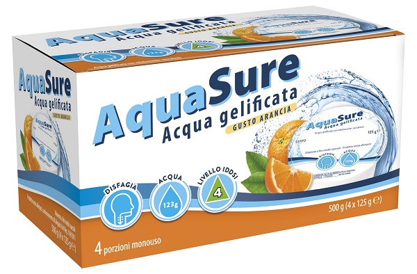 AQUASURE ACQUA GELIFICATA ARANCIA EDULCORATA MULTIPACK 4 PEZZI DA 125 G - Farmacia Murachelli Di Putelli dr. Giovanni