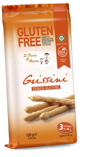 PANE ANNA GRISSINI SENZA GLUTINE E SENZA LATTE 3 PEZZI 40 G - Farmacia Murachelli Di Putelli dr. Giovanni