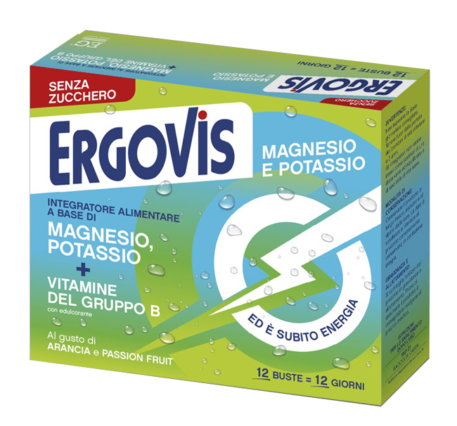ERGOVIS MG+K VITAMINE B SENZA ZUCCHERO 12 BUSTINE - Farmacia Murachelli Di Putelli dr. Giovanni
