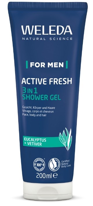 WELEDA FOR MEN ACTIVE FRESH 3IN1 SHOWER GEL 200 ML - Farmacia Murachelli Di Putelli dr. Giovanni