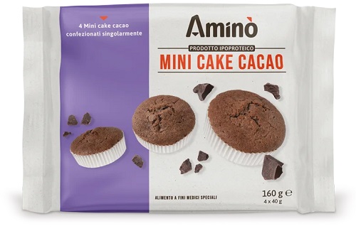AMINO' MINI CAKE CACAO 4 PEZZI DA 40 G - Farmacia Murachelli Di Putelli dr. Giovanni