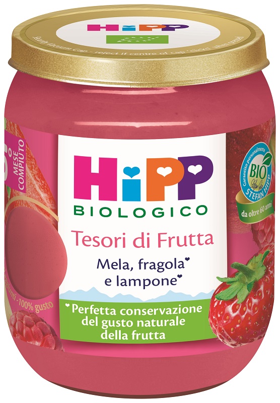 HIPP TESORI FRUTTA MELA FRAGOLA LAMPONE 160 G - Farmacia Murachelli Di Putelli dr. Giovanni