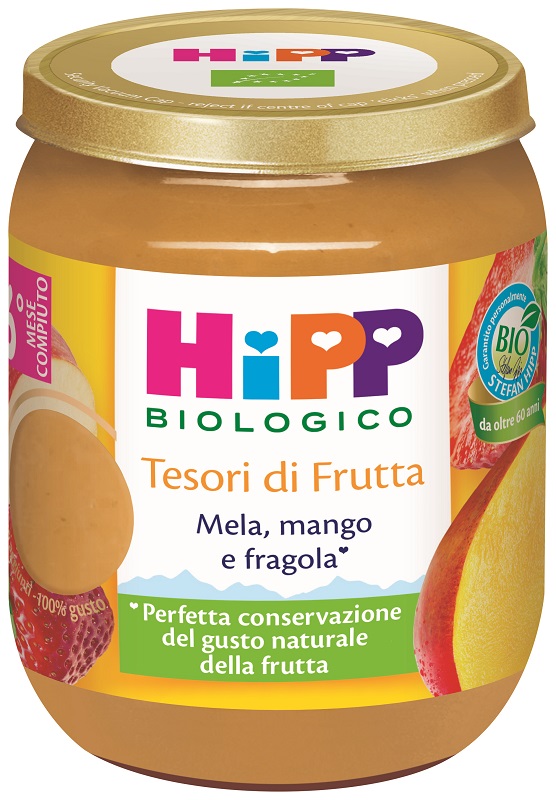 HIPP TESORI FRUTTA MELA MANGO FRAGOLA 160 G - Farmacia Murachelli Di Putelli dr. Giovanni