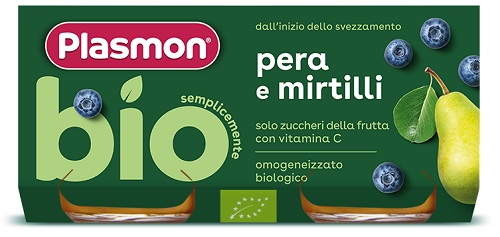 PLASMON OMOGENEIZZATO BIO PERA MIRTILLI 2 VASETTI X 80 G - Farmacia Murachelli Di Putelli dr. Giovanni