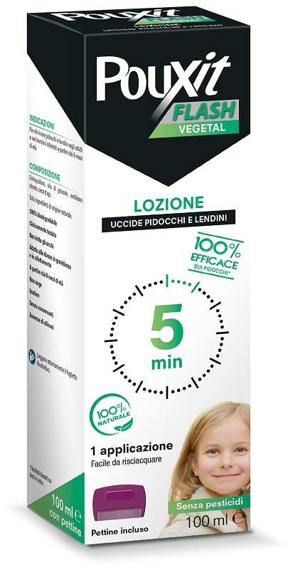 POUXIT FLASH VEGETAL LOZIONE PIDOCCHI E LENDINI 100 ML CON PETTINE - Farmacia Murachelli Di Putelli dr. Giovanni