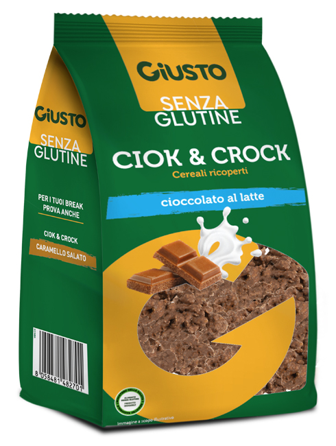 GIUSTO SENZA GLUTINE CIOK&CROCK CEREALI RICOPERTI DI CIOCCOLATO AL LATTE 125 G - Farmacia Murachelli Di Putelli dr. Giovanni