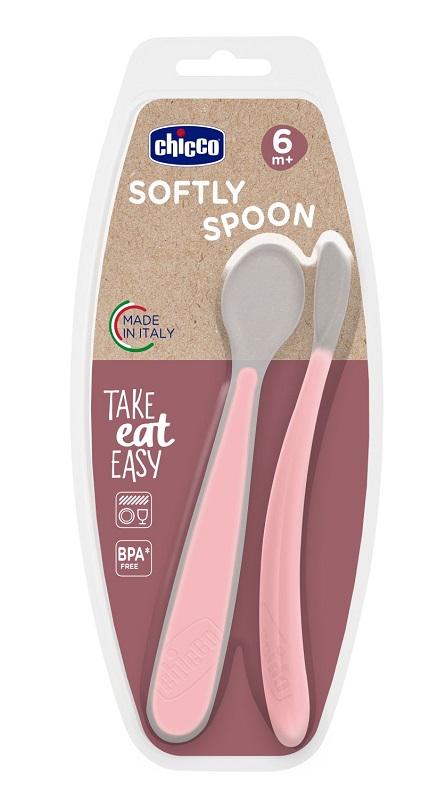 CHICCO CUCCHIAIO IN SILICONE DOPPIO ROSA 6M+ - Farmacia Murachelli Di Putelli dr. Giovanni